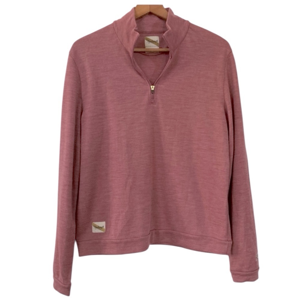 Tracksmith Women’s Downeaster Quarter Zip Running Top, “Beet”, Large